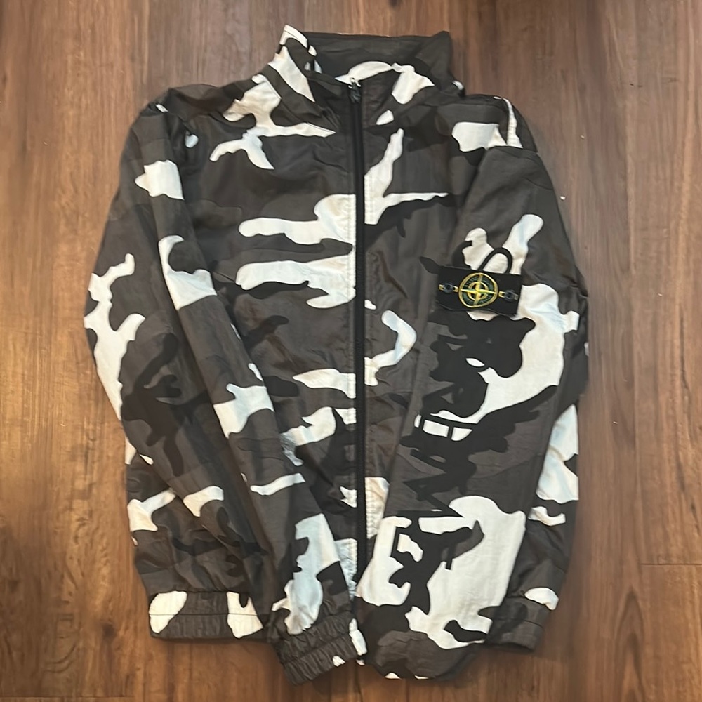 Supreme Black and White Camo Windbreaker